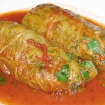 Stuffed cabbage with meat and feta