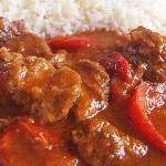 Beef stew with braised peppers