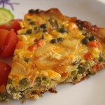 Omelet baked with vegetables