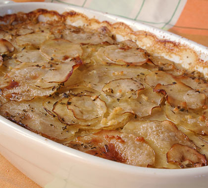 Potato gratin with leeks