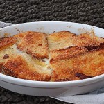 Bread pudding with jam