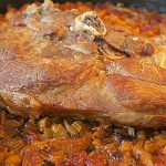 Pork roast with beans