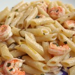 Penne with shrimp and chili