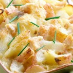 Pasta gratin with vegetables