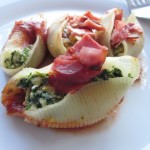 Recipe from Jenny for shells stuffed with spinach and ricotta