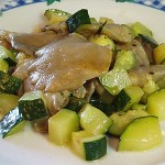 Oyster mushrooms with zucchini