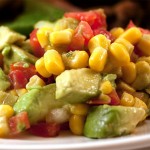 Salad with corn and avocado