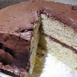 Cake vanilla chocolate ganache