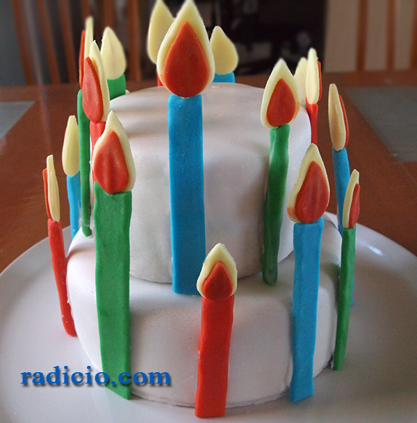 Birthday cake with sugar paste