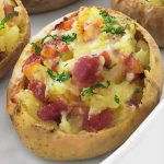 Potatoes stuffed with bacon and cheese